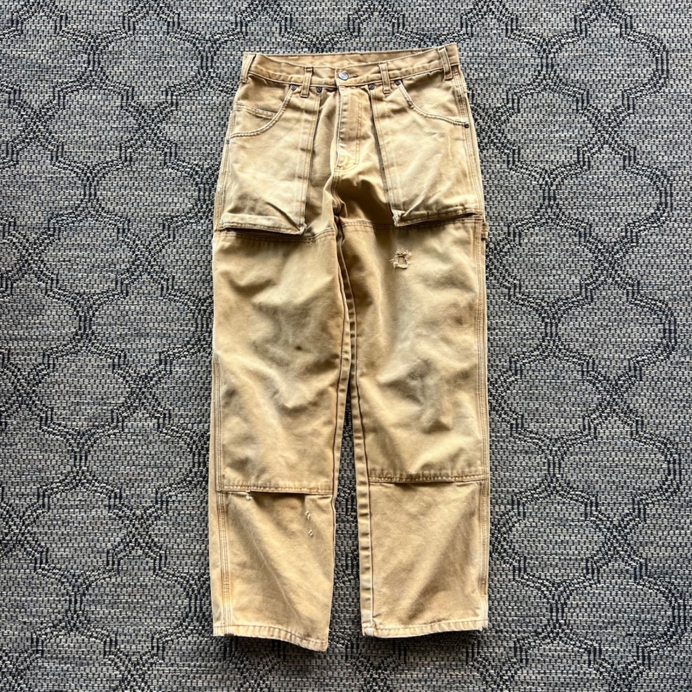 Dickies Pants Womens 30x30 Tan Carpenter Double Knee Distressed Workwear Utility